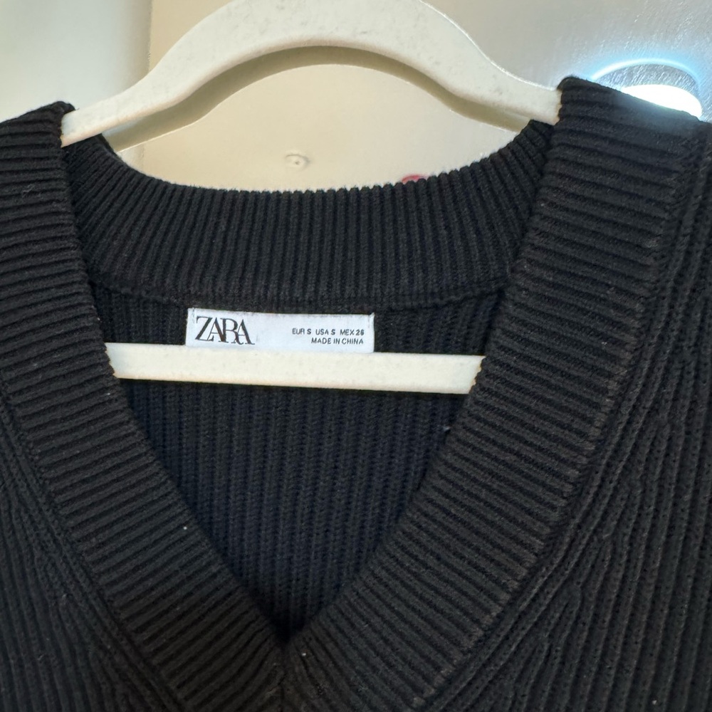 Zara Deep Black Knit Top